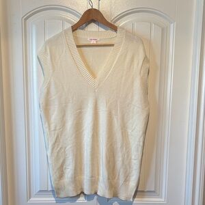 Joe Fresh Cream V-Neck Sweater Vest